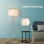 Nordic Modern Ostrich Feather Shade Led Floor Lamp Bedroom Bedside Lamp Living Room Home Decor Indoor Lighting Standing Light 1