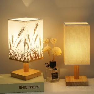 Nordic Korean Wooden Besides Lamp LED Table Lamp Night Light For Bedroom Eye Protection Home Decor Lamp 1