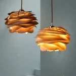 Nordic Wood E27 Led Pendant Lights Romantic Rose Design Bedroom Led Suspend Lamp Lustre Droplight Colorful Led Lamp Fixtures 1