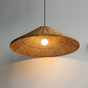 Japanese Retro Handmade Rattan Pendant Chandeliers Restaurant Kitchen Bar Led Hanging Lamp Tea Room Straw Hat Decorative Llight 1